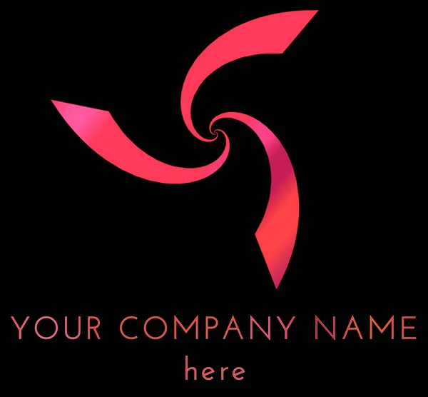 Pink vortex logo template isolated over black background — Stock Photo, Image