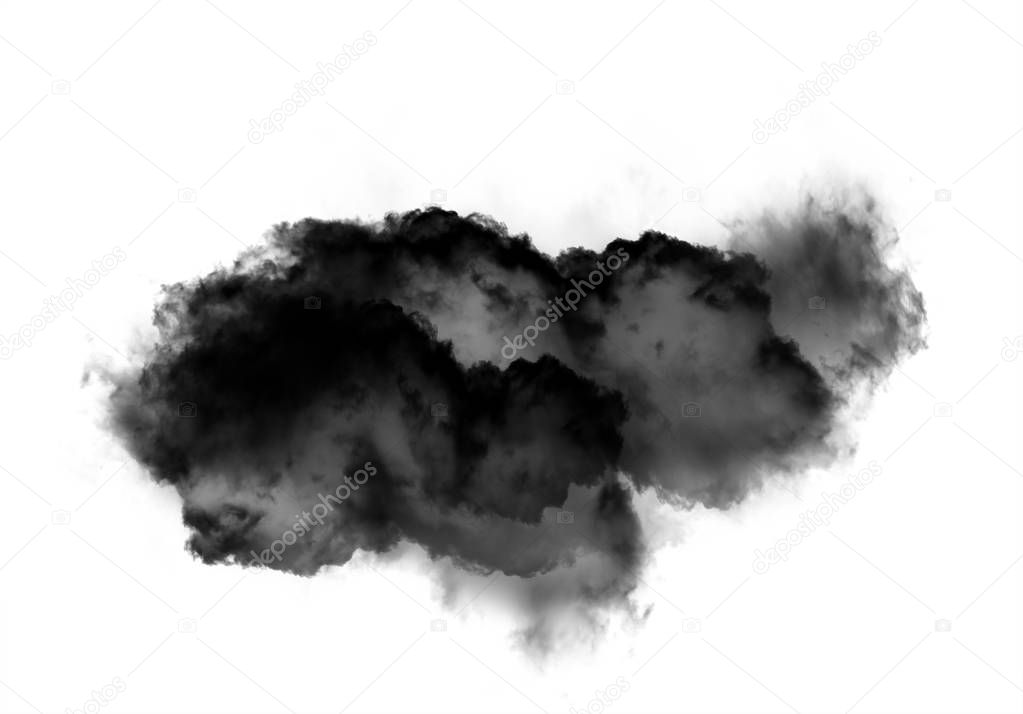 Cloud of smoke isolated over white background
