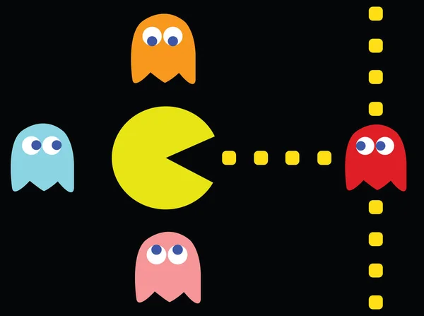 Atasco de tráfico Pac-Man — Archivo Imágenes Vectoriales