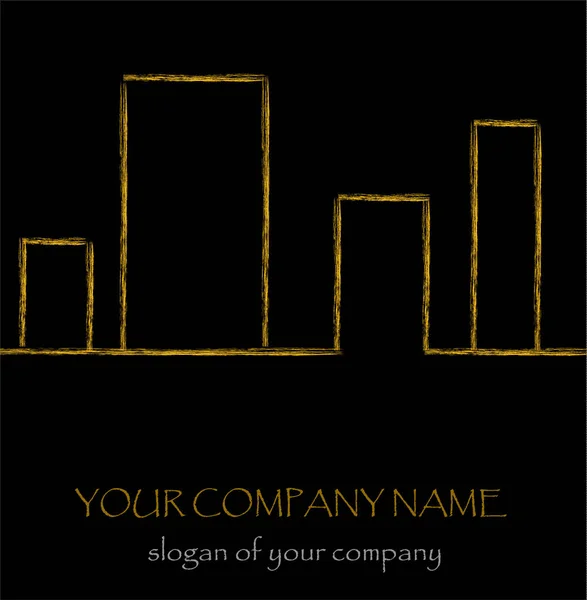 Idéia do projeto do logotipo da empresa de construção — Vetor de Stock