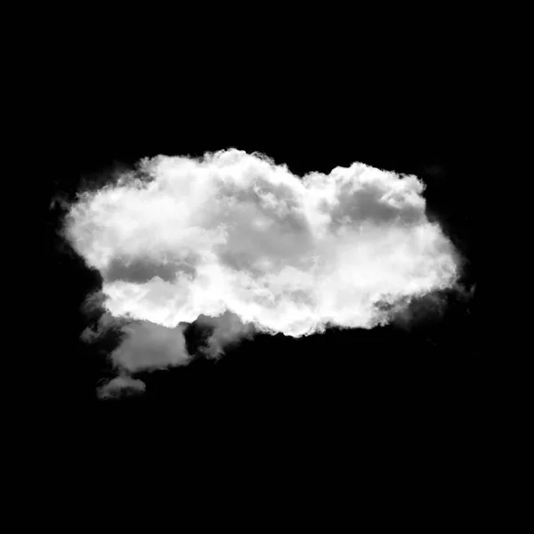 Біла хмара ізольована на чорному тлі 3D ілюстрація — стокове фото
