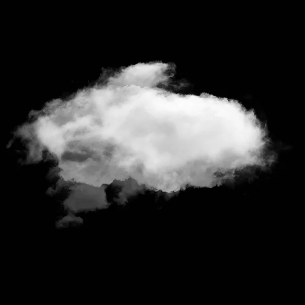 Nuage blanc isolé sur fond noir Illustration 3D — Photo