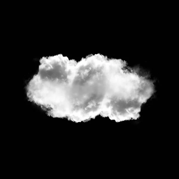 Nuvem branca isolada sobre fundo preto ilustração 3D — Fotografia de Stock