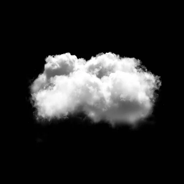 하얀 구름 검은 배경 3d 그림 이상 격리 — 스톡 사진