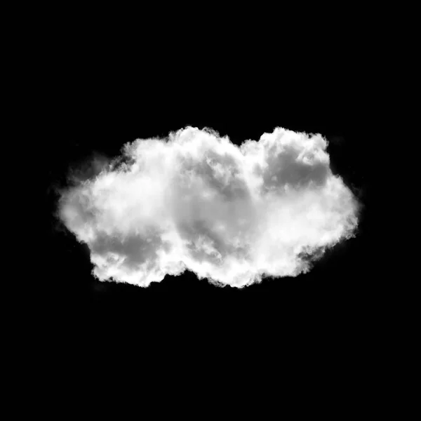 Nube blanca aislada sobre fondo negro Ilustración 3D —  Fotos de Stock