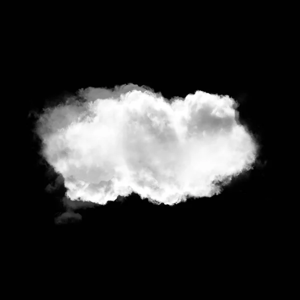 Nuvem branca isolada sobre fundo preto ilustração 3D — Fotografia de Stock