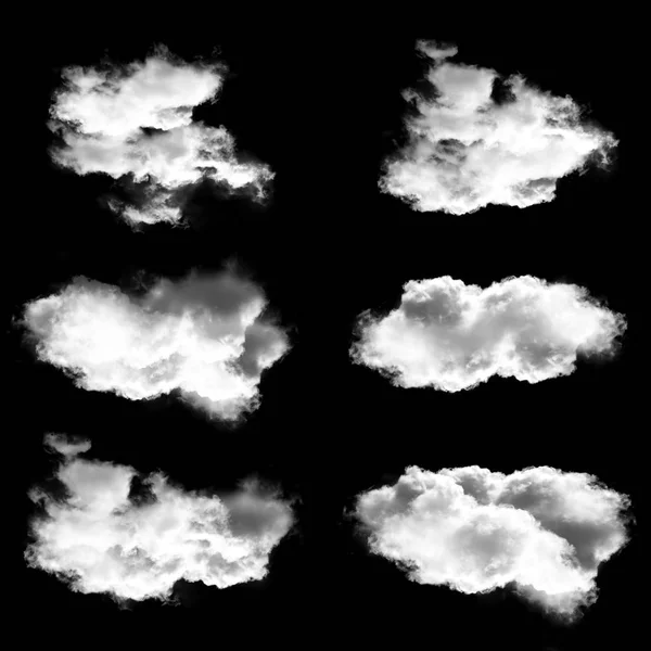 Conjunto de nuvens brancas, ilustração 3D natural — Fotografia de Stock