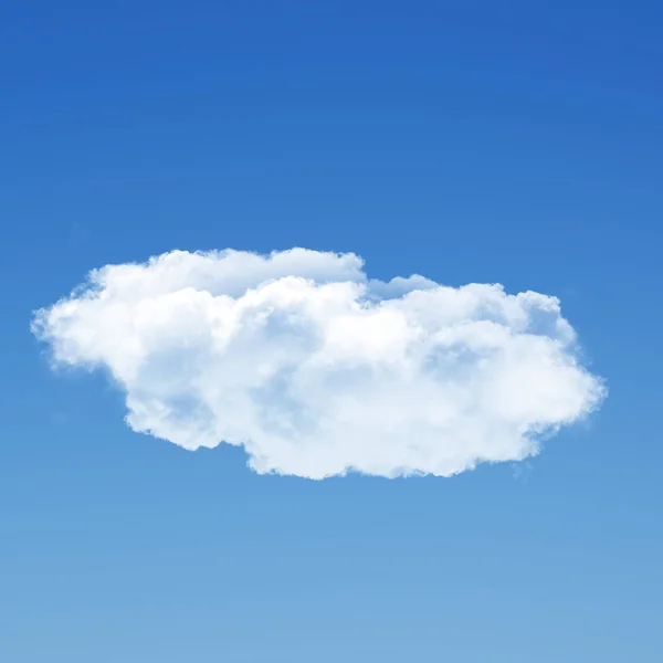 Nube isolata su sfondo cielo blu Illustrazione 3D, singolo — Foto Stock