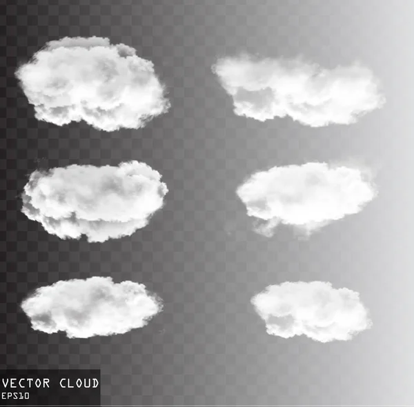 Векторні хмари над прозорою колекцією тла — стоковий вектор