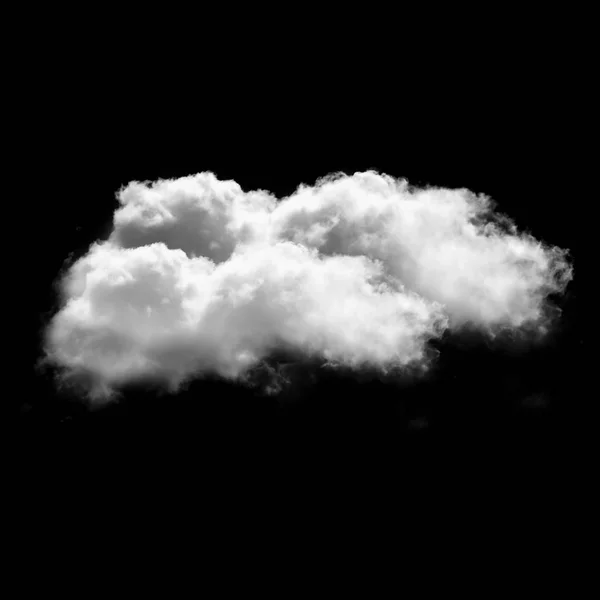Nuvem branca isolada sobre fundo preto, ilustração 3D — Fotografia de Stock