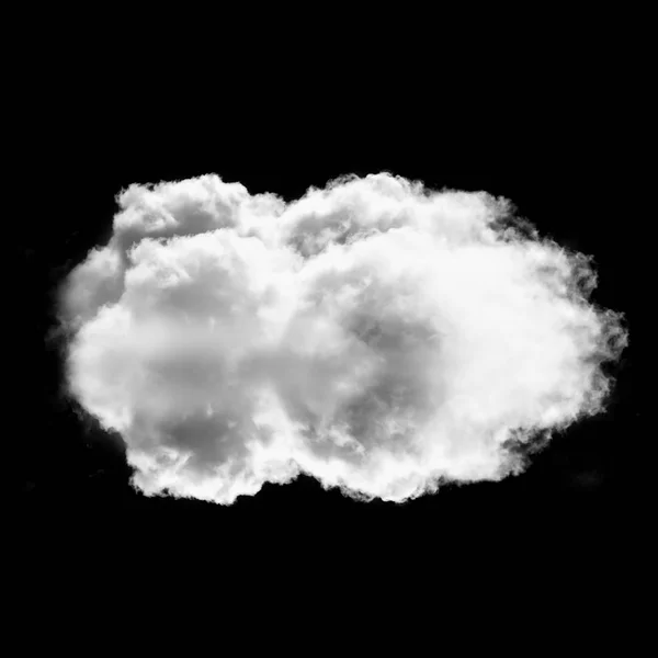 Nube blanca aislada sobre fondo negro, ilustración 3D —  Fotos de Stock