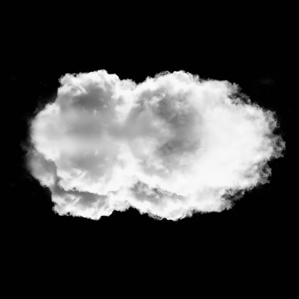 하얀 구름 검은 배경, 3d 그림 위에 절연 — 스톡 사진