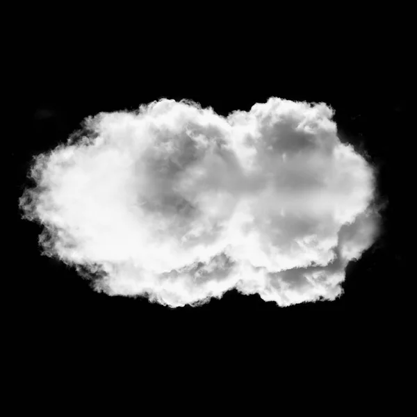 Біла хмара ізольована на чорному тлі, 3D ілюстрація — стокове фото