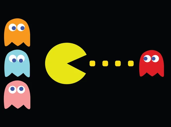 Гра тема Pac-Man — стоковий вектор