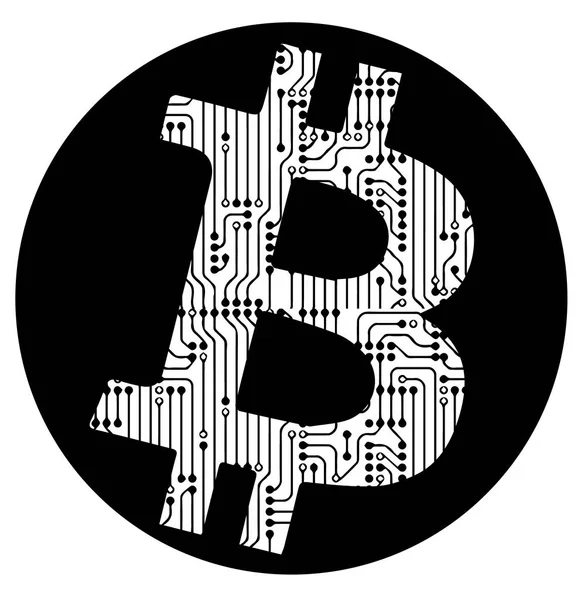 Signo de Bitcoin criptomoneda, icono de vector aislado sobre bac blanco — Vector de stock