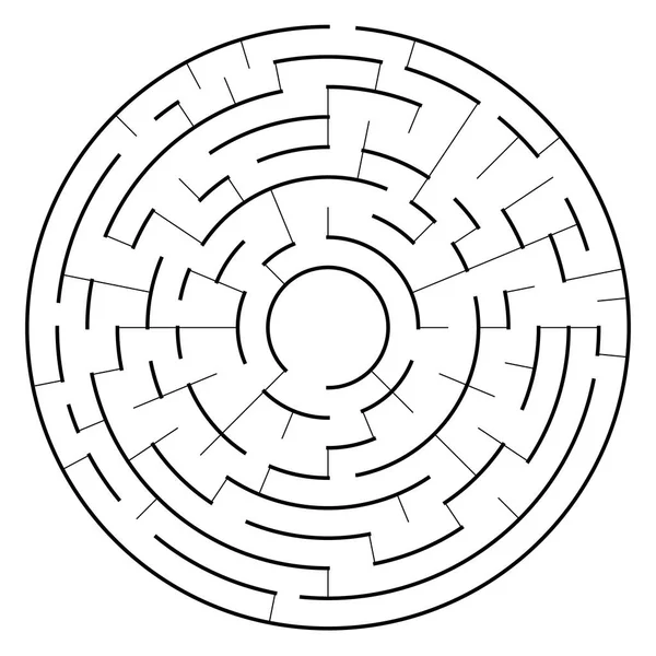 Vector maze illustration, labyrinth shape isolated over white ba — Stock Vector