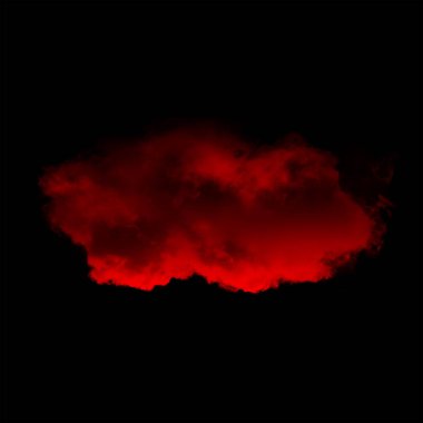 Siyah arka plan üzerinde izole tek kırmızı bulut