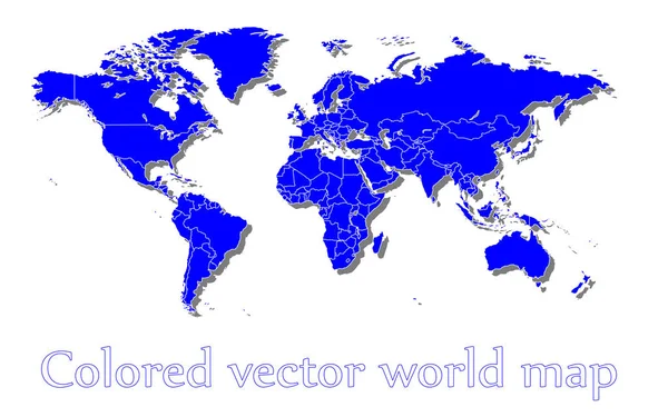 Ilustración del mapa del mundo vectorial de color aislado sobre fondo blanco — Archivo Imágenes Vectoriales