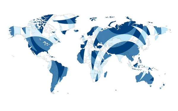 Illustration de carte du monde vectorielle colorée isolée sur fond blanc — Image vectorielle