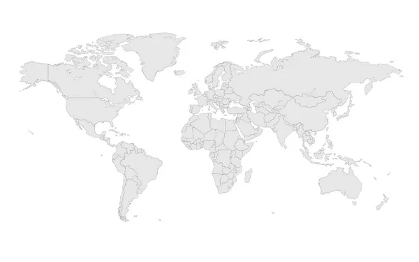 白の表現を分離した大ざっぱなベクトル世界地図イラスト — ストックベクタ