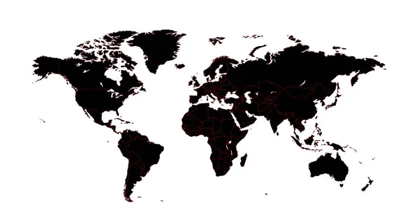 Illustration de carte du monde vectorielle isolée sur fond blanc — Image vectorielle