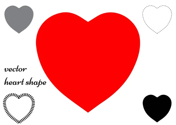Conjunto de iconos de corazón vectorial. Amor símbolos aislados sobre blanco backgro — Archivo Imágenes Vectoriales