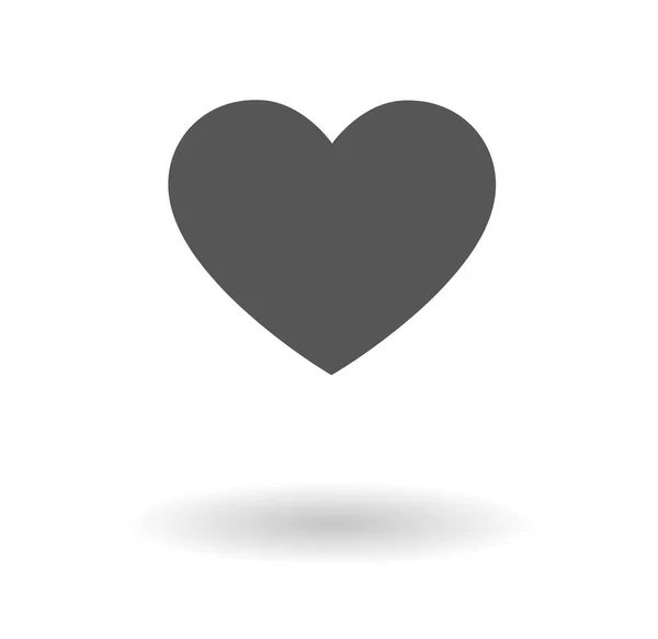 Icono de vector de corazón gris aislado sobre fondo blanco — Vector de stock