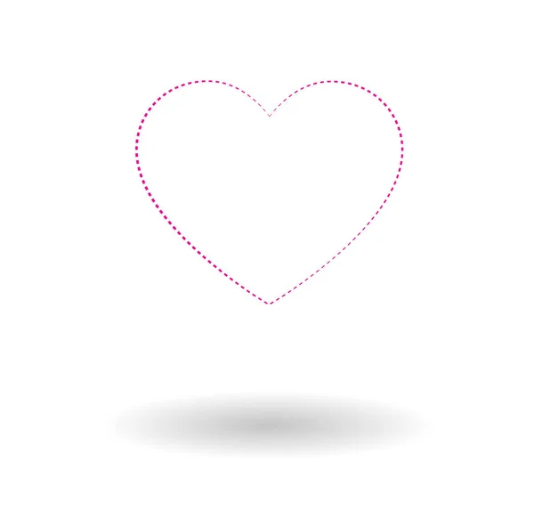 Herz-Vektor-Symbol isoliert über weißem Hintergrund — Stockvektor