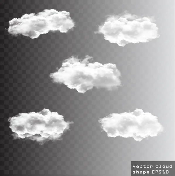 Σύννεφα διάνυσμα σύνολο, σύννεφο σχήματα εικονογράφηση — Διανυσματικό Αρχείο