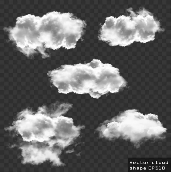 Σύννεφα διάνυσμα σύνολο, σύννεφο σχήματα εικονογράφηση — Διανυσματικό Αρχείο