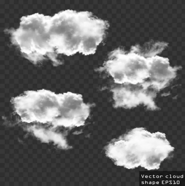 Conjunto de vetores de nuvens, ilustrações de formas de nuvens — Vetor de Stock