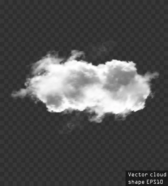 雲の形のベクトル、現実的なシングルクラウド — ストックベクタ