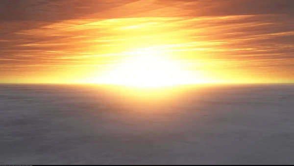 Sunrise, sunset or explosion 3D illustration