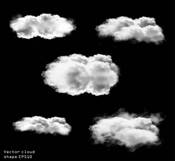 Bulutlar Vektör Seti Bulut Şekilleri Resimleme — Stok Vektör