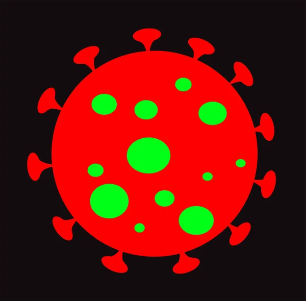 Coronavirus Vector Pictogram Geïsoleerd Zwarte Achtergrond — Stockvector