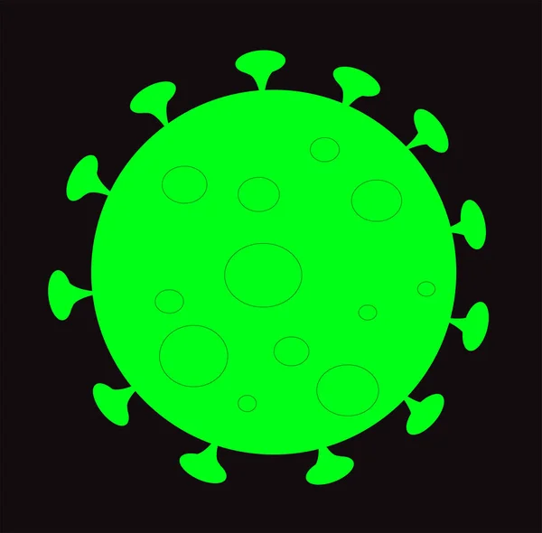 Coronavirus Vector Icon Isolated Black Background — Stock Vector