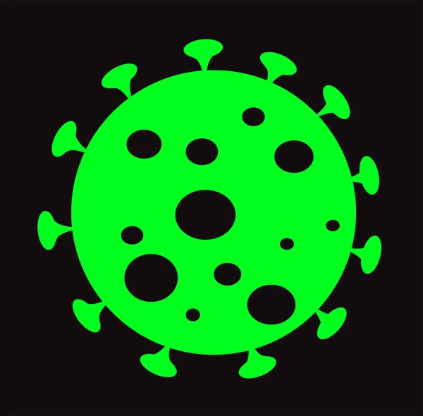 Векторна Піктограма Коронавірусу Ізольована Чорному Тлі — стоковий вектор