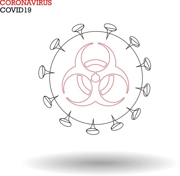ストップコロナウイルスCovid19バイオハザードサインベクトルイラスト — ストックベクタ