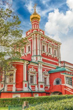 Ortodoks Kilisesi Novodevichy Manastırı, Moskova, Rusya'nın ikonik Simgesel Yapı içinde