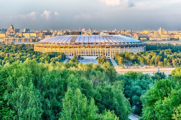 Sparrow Hills Luzhniki Stadyumu havadan görünümü, Moskova, Rusya