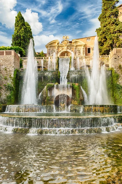 Neptunova kašna, Villa d'Este, Tivoli, Itálie — Stock fotografie