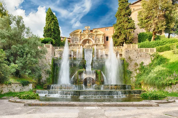 Neptunova kašna, Villa d'Este, Tivoli, Itálie — Stock fotografie