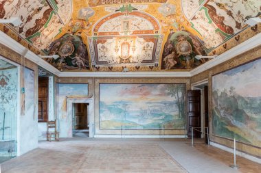 Tivoli, İtalya'daki Villa D'Este'in iç mekanları
