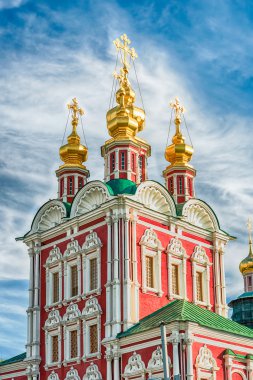 Ortodoks Kilisesi Novodevichy Manastırı, Moskova, Rusya'nın ikonik Simgesel Yapı içinde