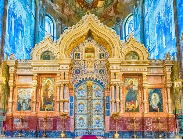 Kerk van de Verlosser op het bloed, interieur, Sint-Petersburg, Rusland — Stockfoto