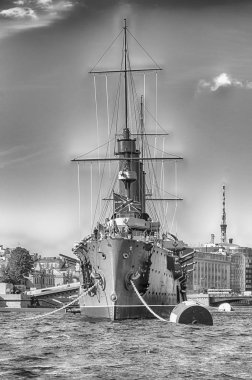 Rus kruvazör Aurora, şu anda bir müze gemi, St. Petersburg, Rusya Federasyonu
