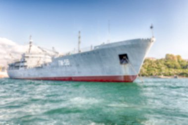 Sevastopol, Crimea Karadeniz filosunun gemileri ile ufuk arka plan