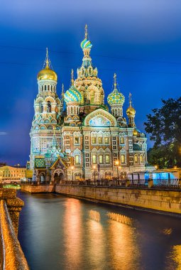 Kilise Savior kan gece, St. Petersburg, Rusya Federasyonu