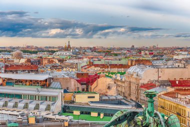 St. Petersburg, Rusya Federasyonu, St. Isaac's Katedrali üzerinden panoramik görünüm