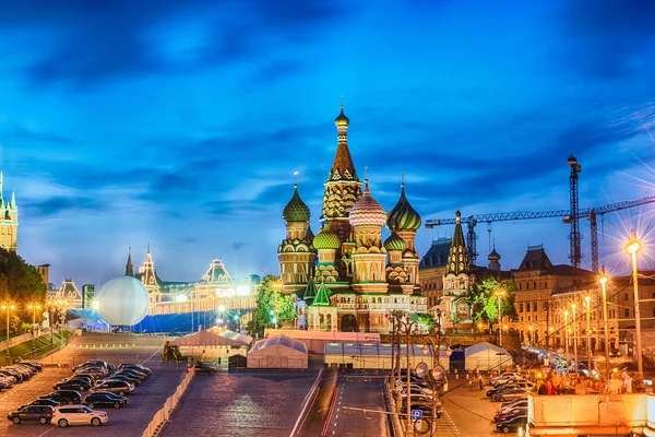Malowniczy widok na Plac Czerwony, o zmierzchu, Moskwa, Rosja — Zdjęcie stockowe